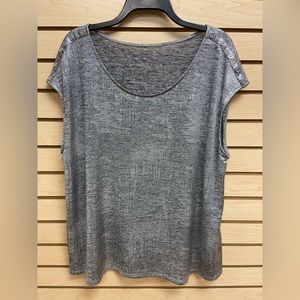 METALLIC GORGEOUS WOMEN SUMMER SHORT SLEEVE TOP SIZE 2X